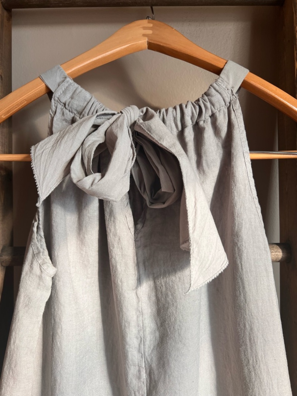 Bellambra Taupe Tiered Linen Halter Dress - Picture 6 of 6